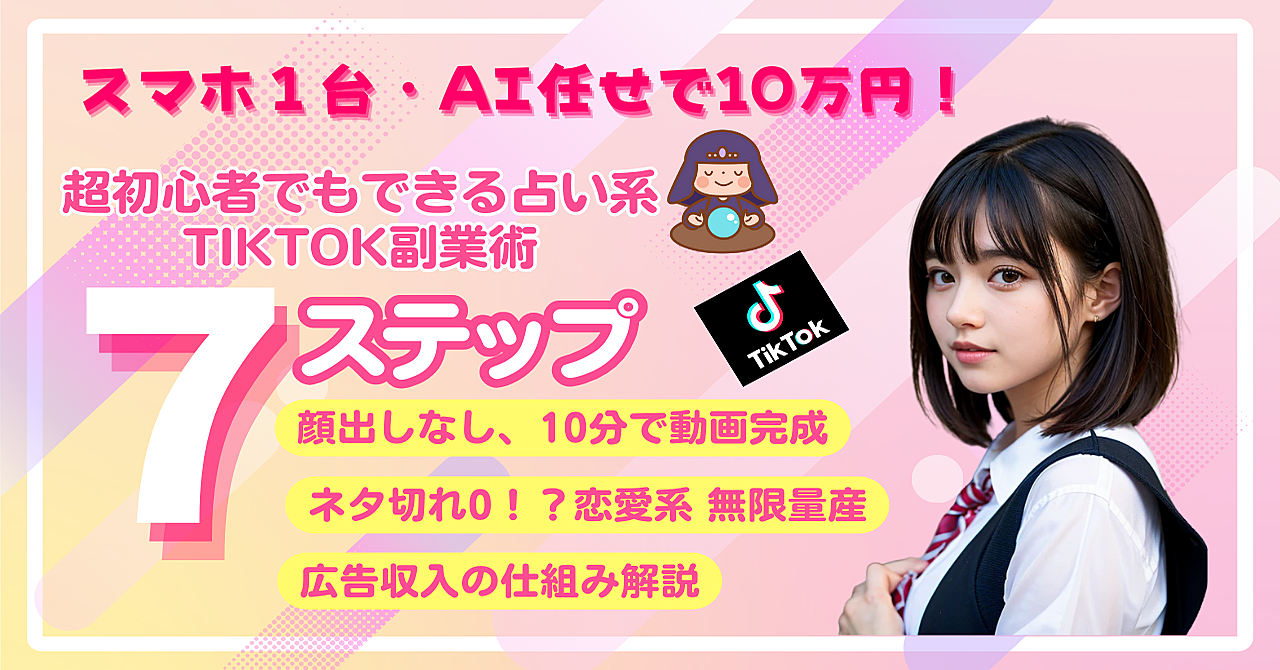 スマホ1台・AI任せで月10万円！初心者でもできる占い系TikTok副業術