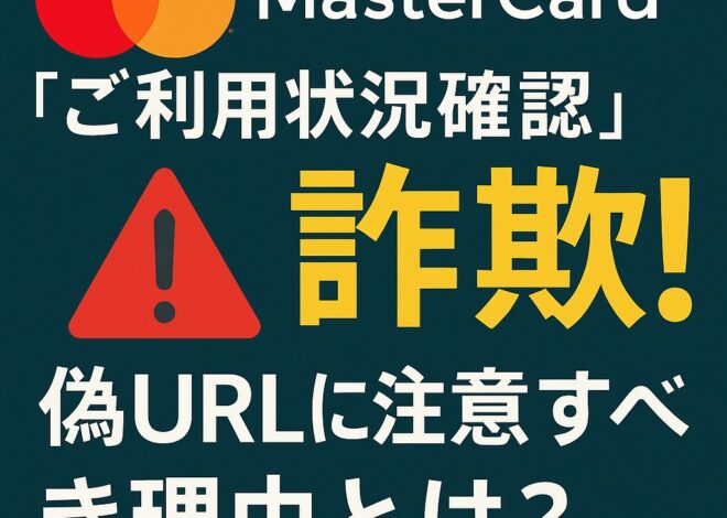 【危険】MasterCard「ご利用状況確認」メールは詐欺！偽URLに注意すべき理由とは？