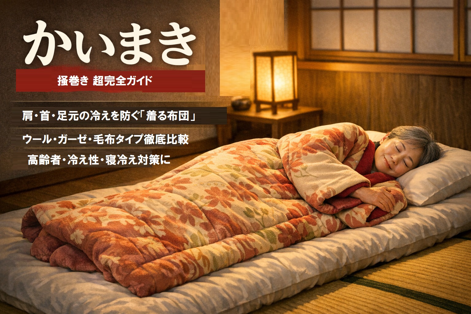 かいまき（掻巻き）超完全ガイド｜“着る布団”で肩・首・足元の冷えを根こそぎ防ぐ！素材別おすすめ・選び方・洗い方・Q&Aまで