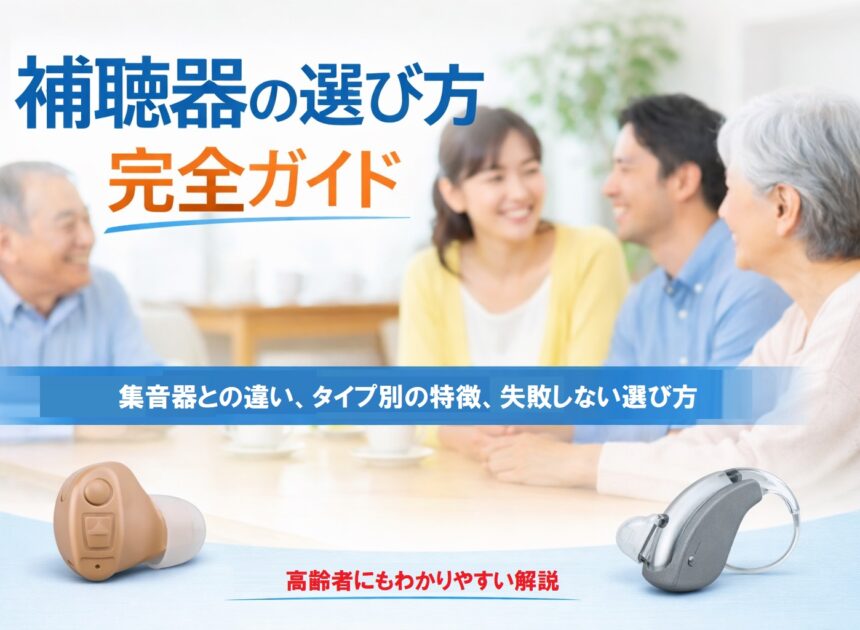 補聴器の選び方 完全ガイド｜集音器との違い・タイプ別比較・価格の考え方・失敗しないチェックリスト（高齢者にも）