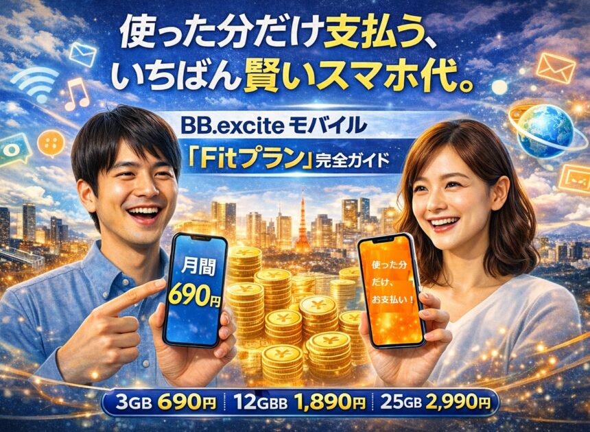 使った分だけ支払う、いちばん賢いスマホ代。 BB.exciteモバイル「Fitプラン」完全ガイド