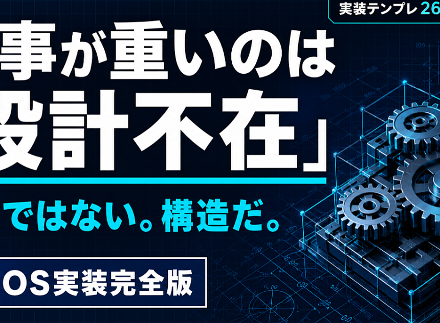 仕事OS実装完全版──思考・判断・行動を設計して回す人の1日

「読む」では終わらせない。今日から回す実装書だ。
