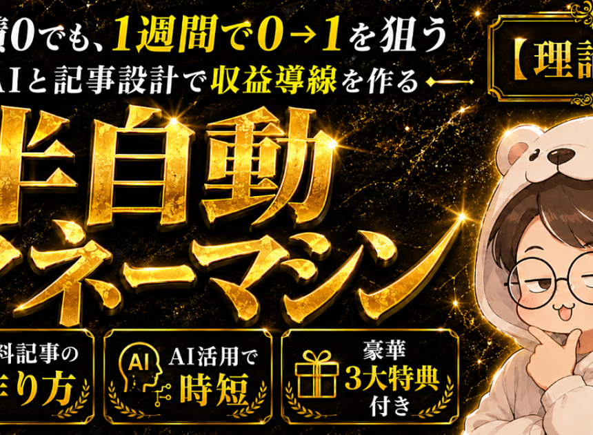 【理論編】1週間で0→1できる半自動マネーマシンを構築する方法
